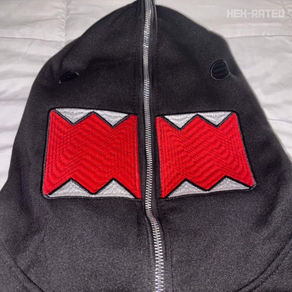 Full Zip Monster Face Hoodie – Black Y2K Streetwear Harajuku Kawaii